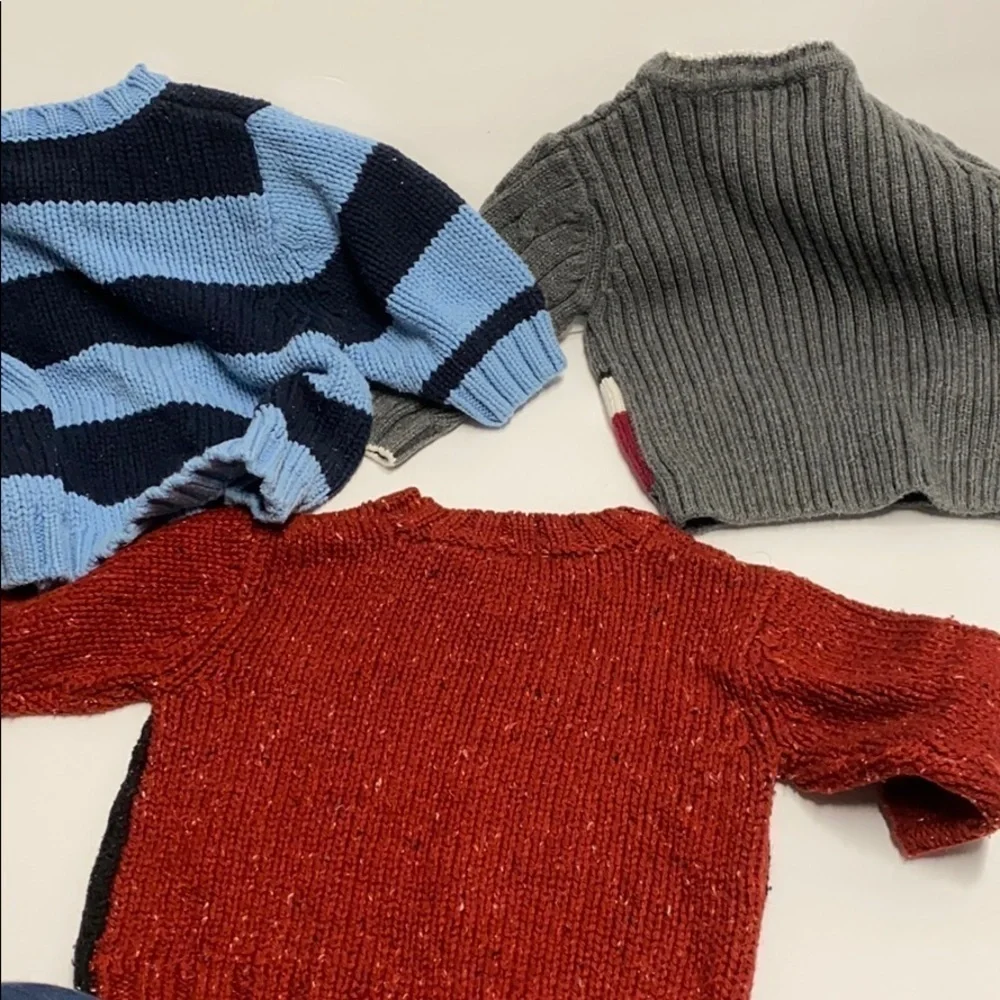 LOT 3 cozy warm boys cable knit sweaters